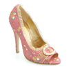 Tori - 4.5 Inch Decorative Fabric Peep-Toe Pump